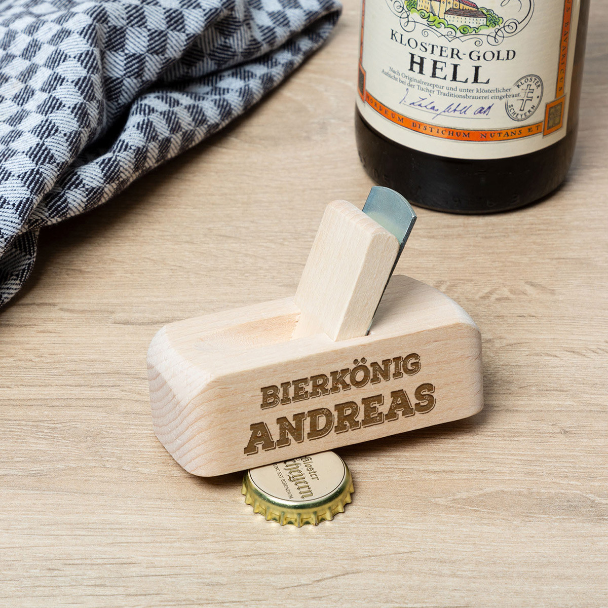 Flaschen?ffner Hobel mit personalisierten Wunschmotiv