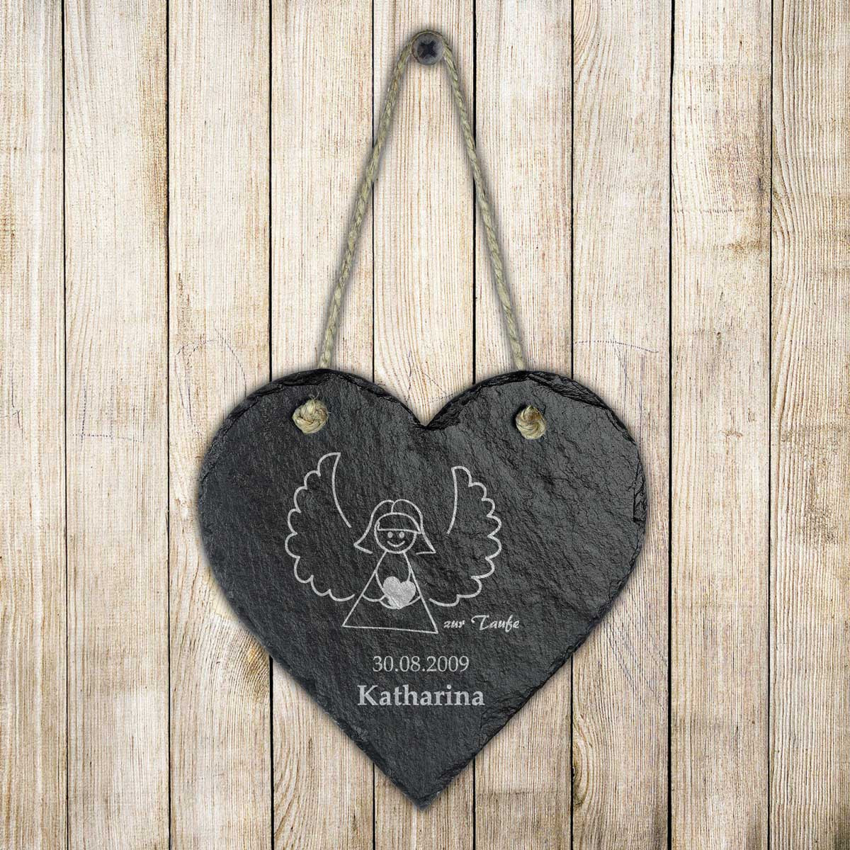 Schieferherz Schiefertafel mit Gravur