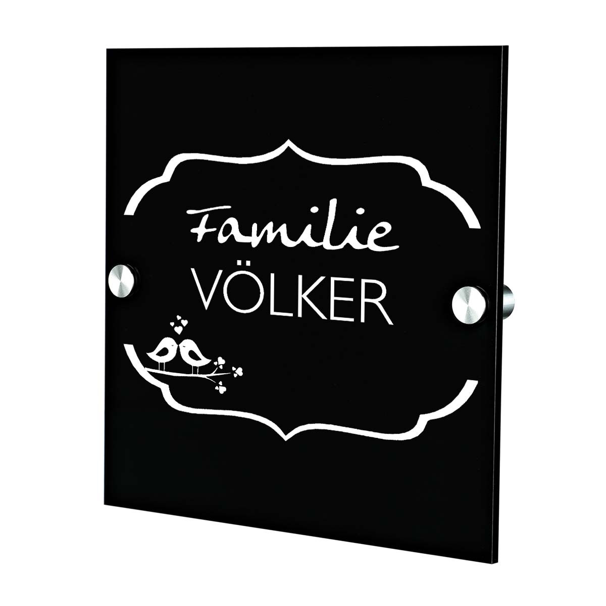 Plexiglas Acryltafel T?rschild inkl. Gravur Motiv Vintage V?gelchen