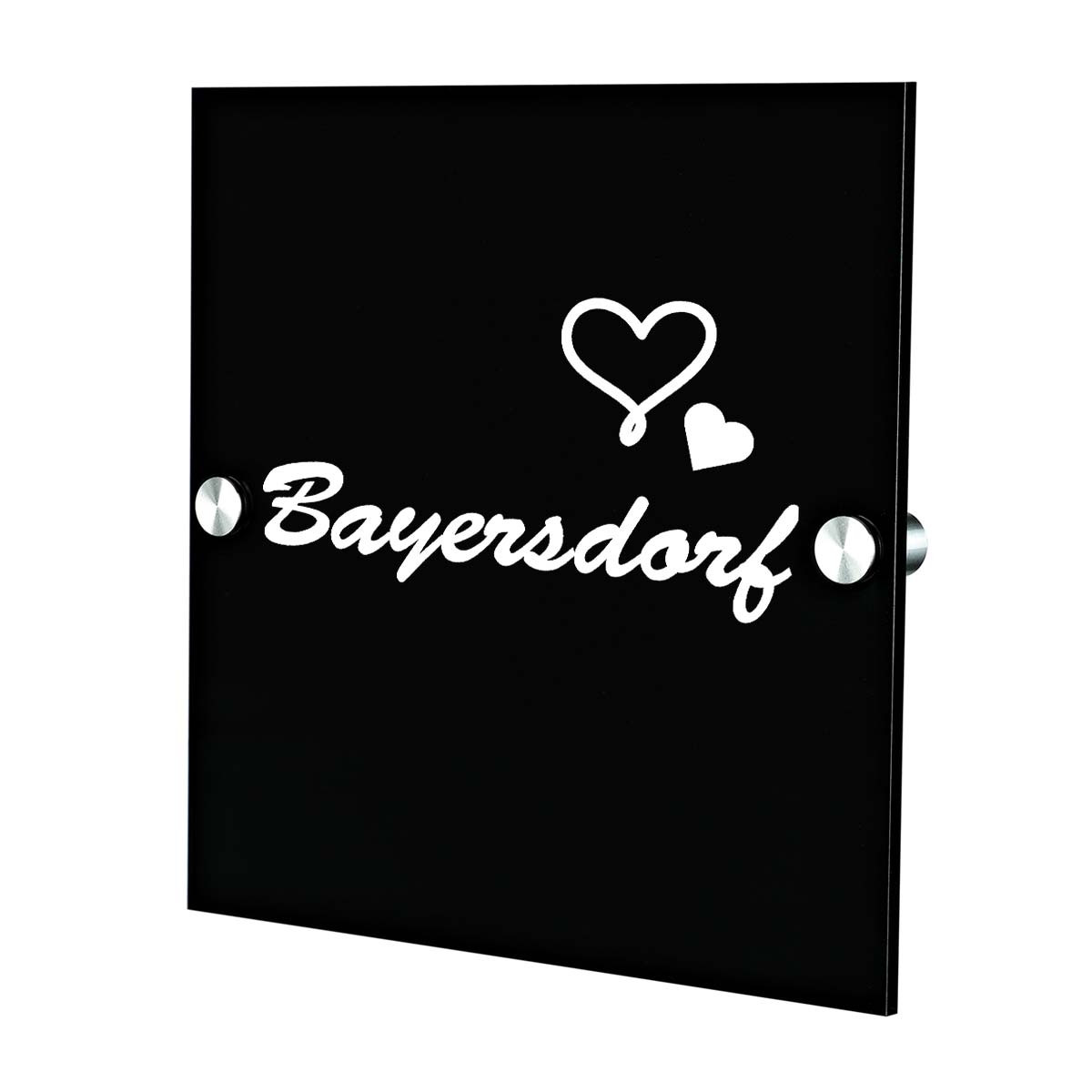 Plexiglas Acryltafel T?rschild inkl. Gravur Motiv Herzen mit Namen