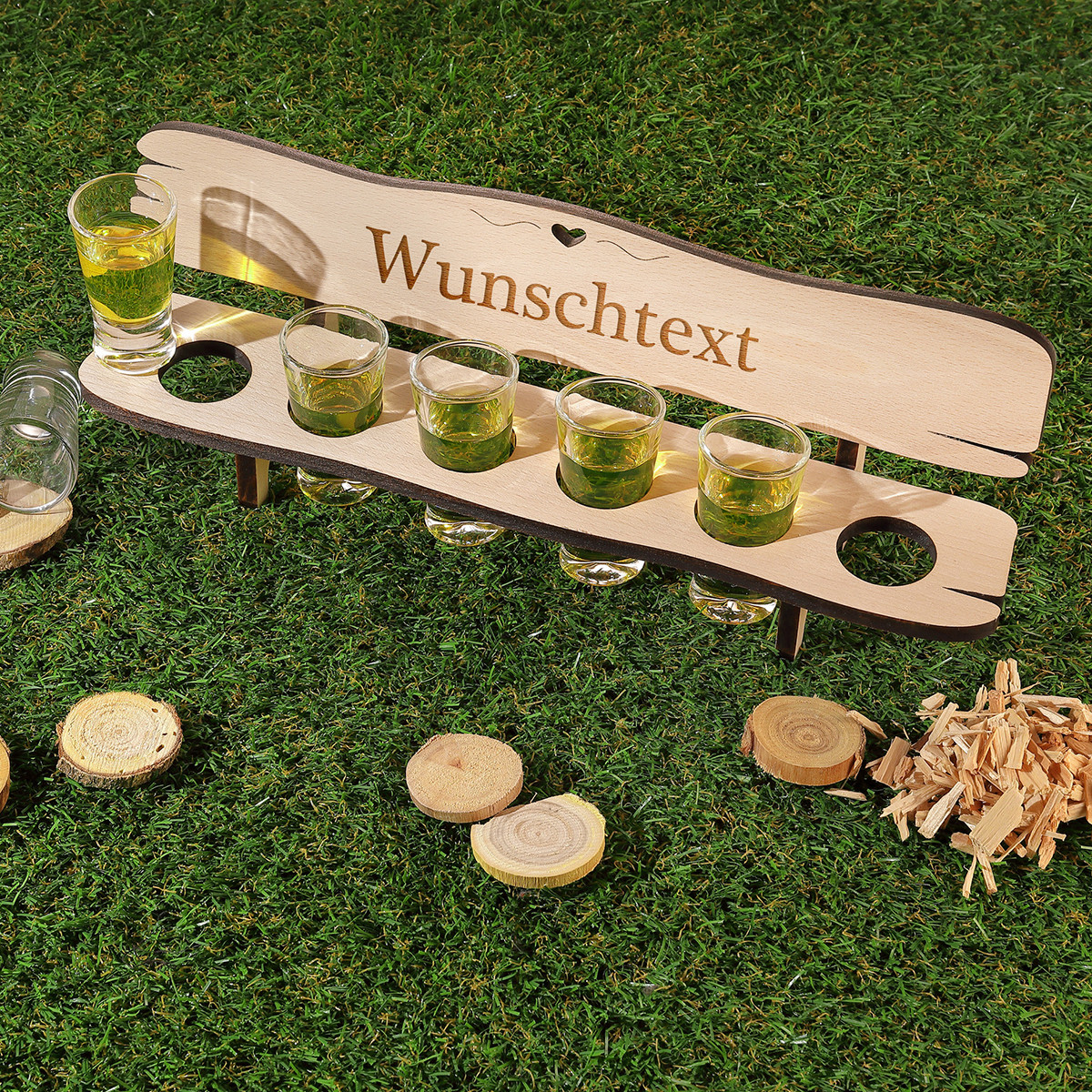 Schnapsbank mit 6 Schnapsgl?ser
