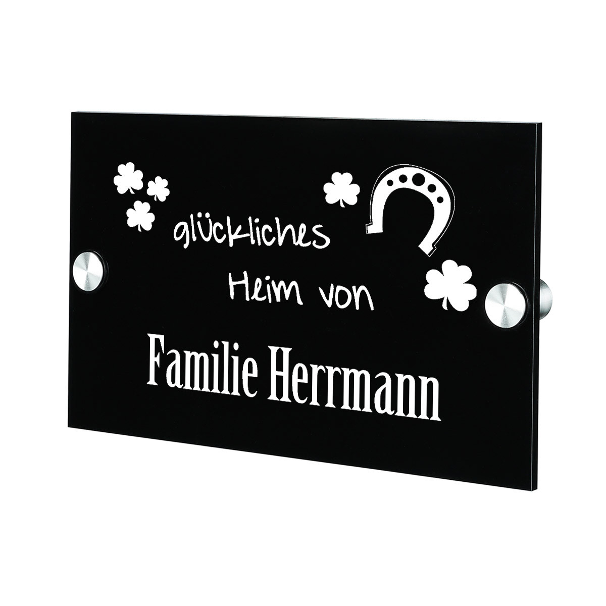 Plexiglas Acryltafel T?rschild inkl. Gravur Motiv gl?ckliches Heim