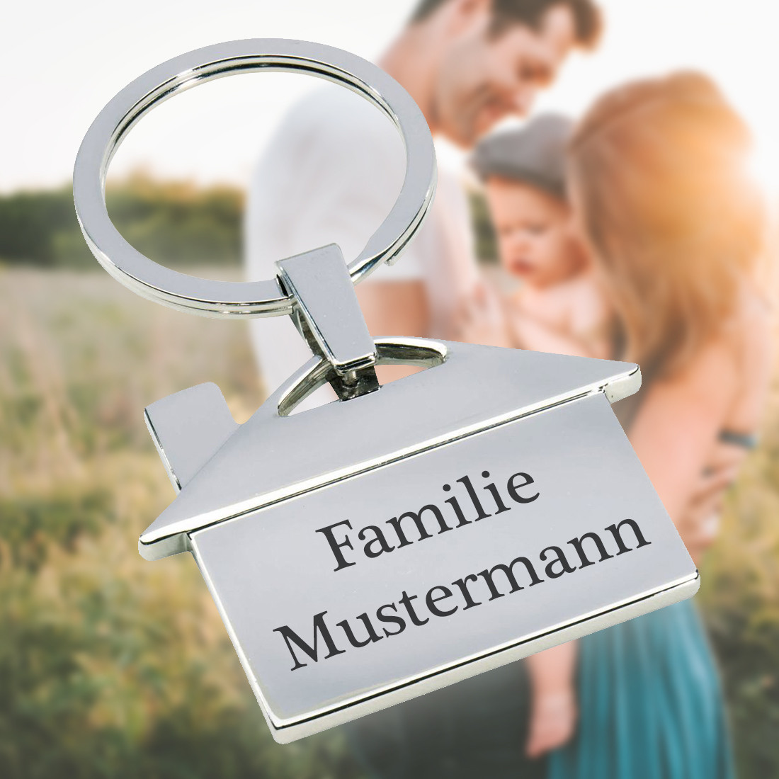 Schl?sselanh?nger in H?uschen-Form inkl. Gravur