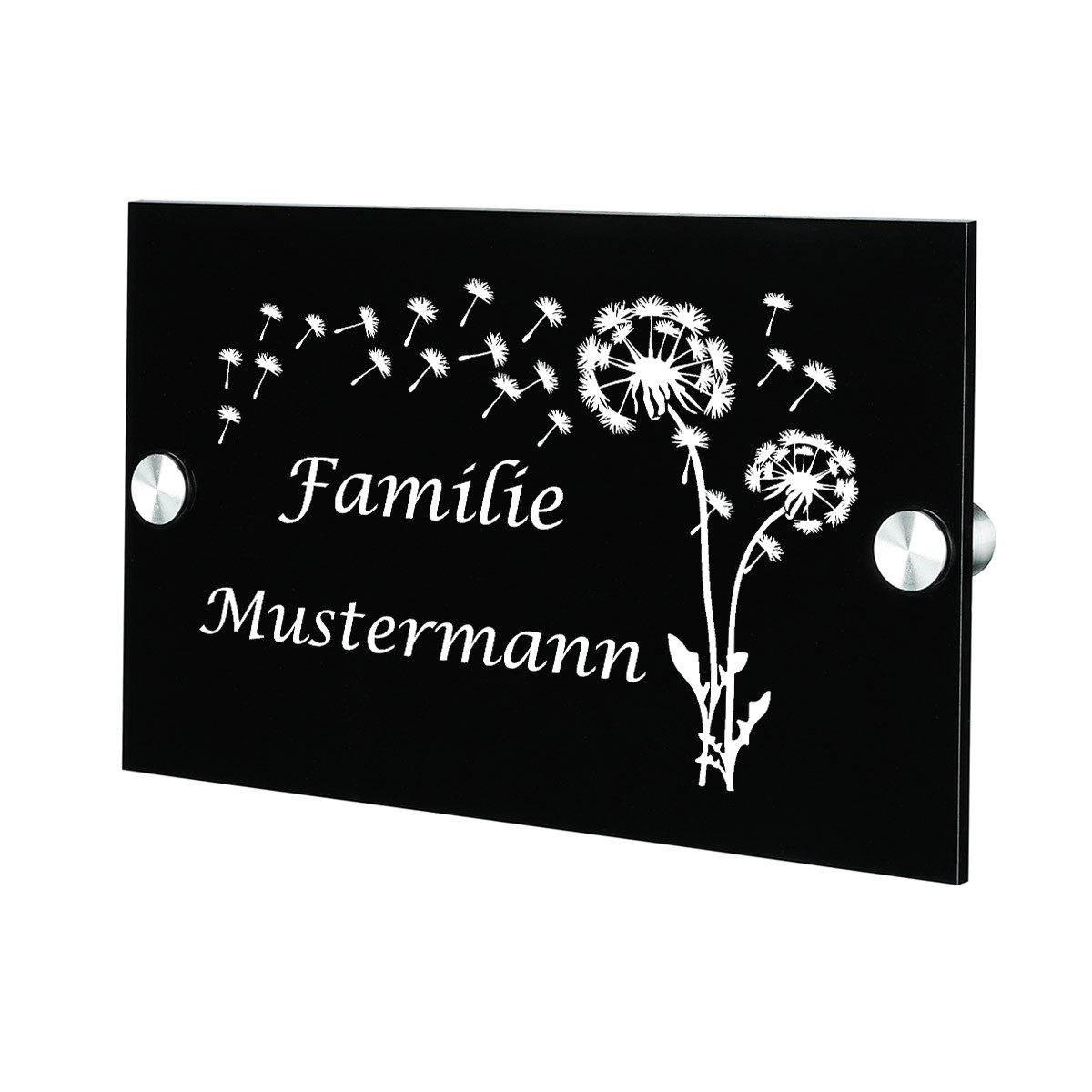 Plexiglas Acryltafel T?rschild inkl. Gravur Motiv Pusteblume