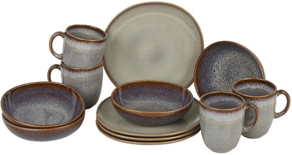 like. by Villeroy & Boch Lave Beige Frühstücks-Set für 4 Personen / 12 Teile