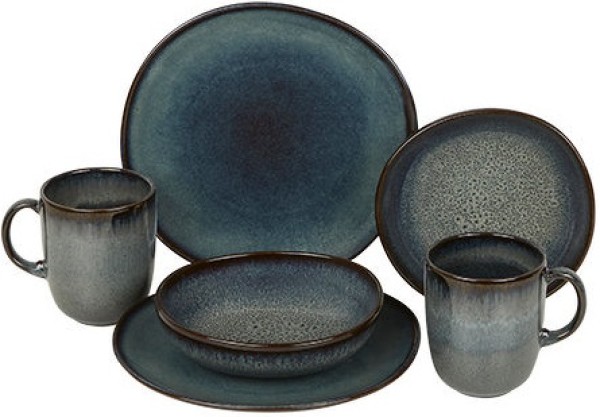 like. by Villeroy & Boch Lave Gris Frühstücks-Set für 2 Personen / 6 Teile