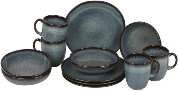 like. by Villeroy & Boch Lave Gris Frühstücks-Set für 4 Personen / 12 Teile
