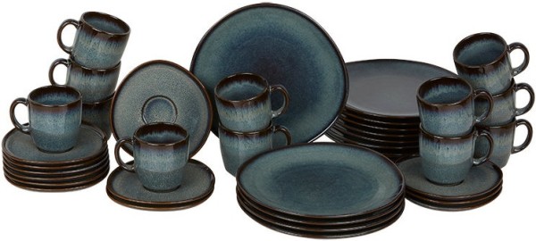 like. by Villeroy & Boch Lave Gris Kaffee-Set für 12 Personen / 36 Teile