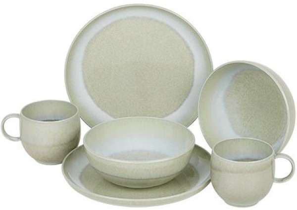 like. by Villeroy & Boch Perlemor Alga Frühstücks-Set für 2 Personen / 6 Teile