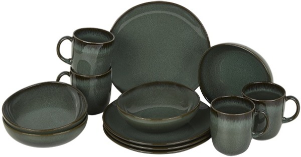 like. by Villeroy & Boch Lave Vert Frühstücks-Set für 4 Personen / 12 Teile