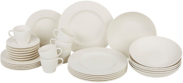 Villeroy & Boch Manufacture Rock Blanc Basic-Set für 6 Personen / 30 Teile