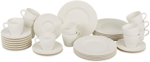 Villeroy & Boch Manufacture Rock Blanc Kaffee-Set für 12 Personen / 36 Teile