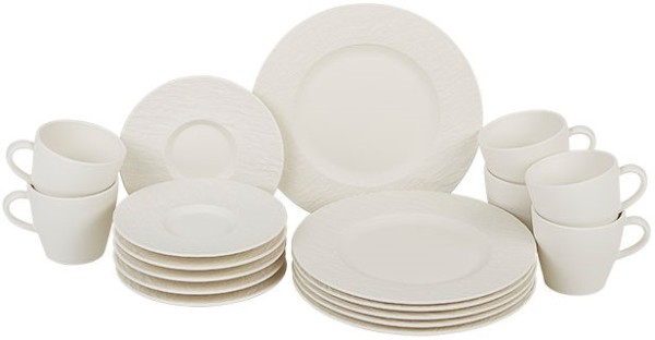 Villeroy & Boch Manufacture Rock Blanc Kaffee-Set für 6 Personen / 18 Teile