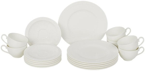 Villeroy & Boch White Pearl Kaffee-Set für 6 Personen / 18 Teile