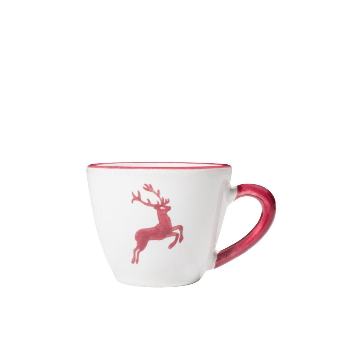 Gmundner Keramik Bordeauxroter Hirsch Espresso-Obertasse Gourmet 0,06 L