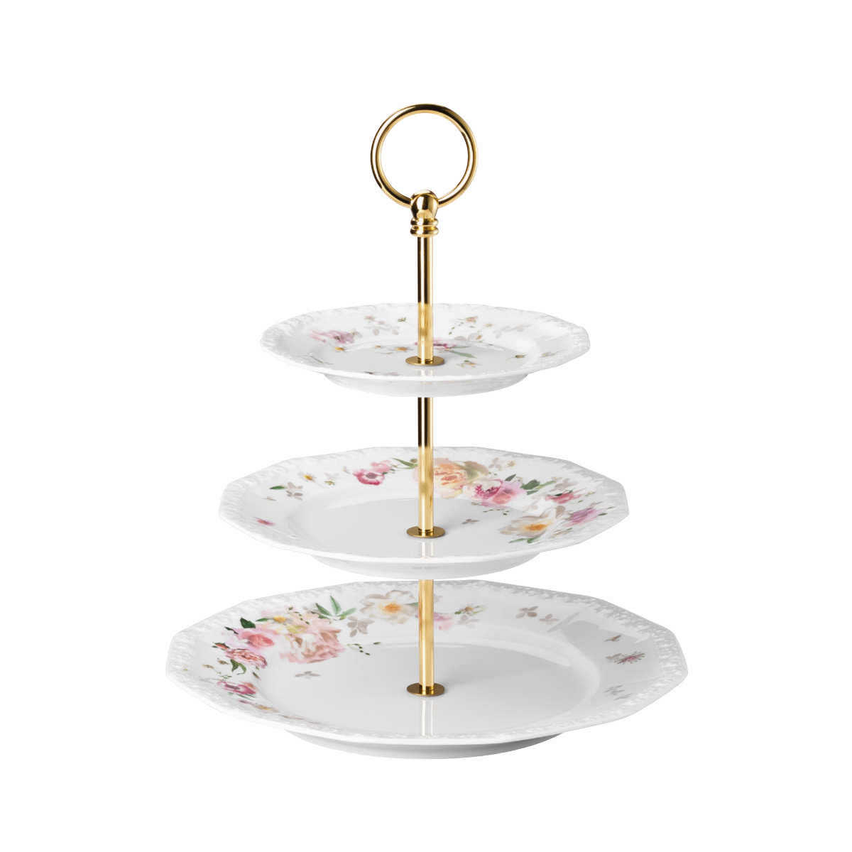 Rosenthal Maria Pink Rose Etagere Teller 17-21-26 cm