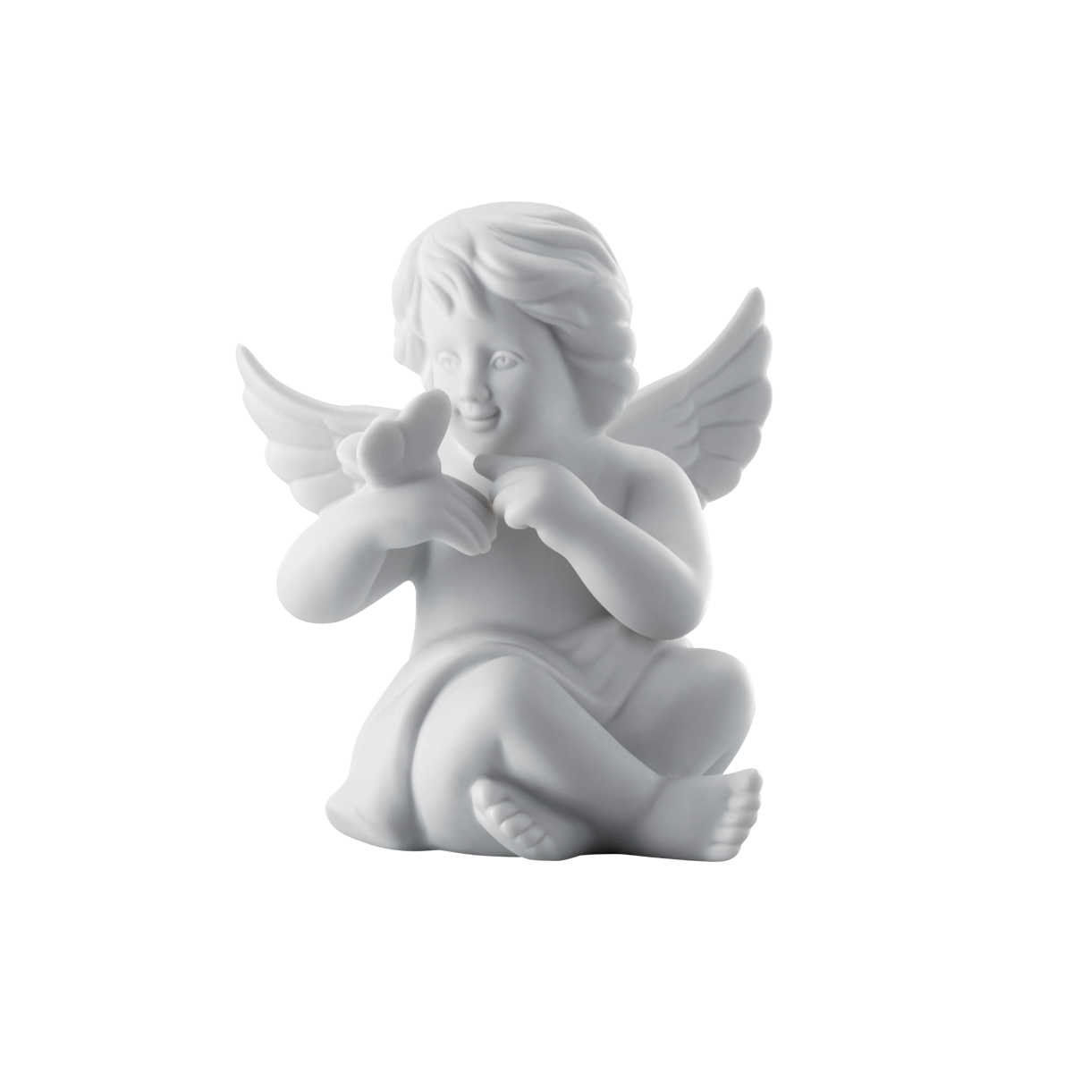Rosenthal Engel mit Schmetterling mittel weiß matt 10,5 cm