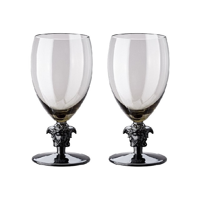 Rosenthal Versace Medusa Lumiere Haze Weißwein Glas grau h: 156 mm / 333 ml