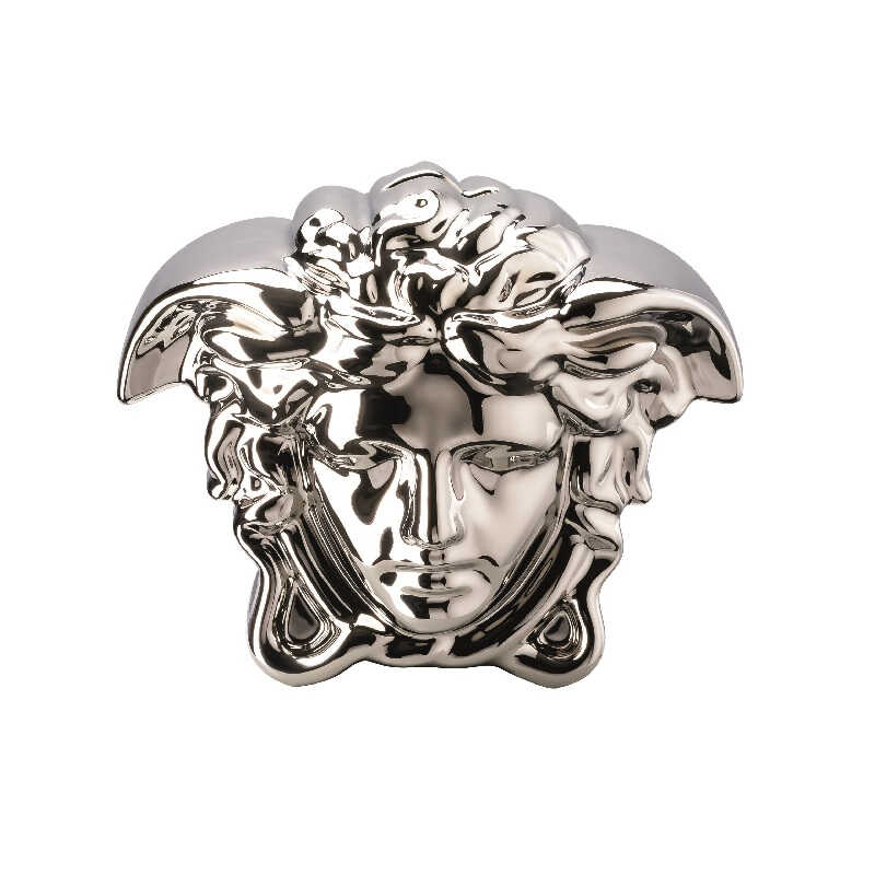 Rosenthal Versace Break the bank Spardose Medusenkopf silver 18x12x14,5 cm