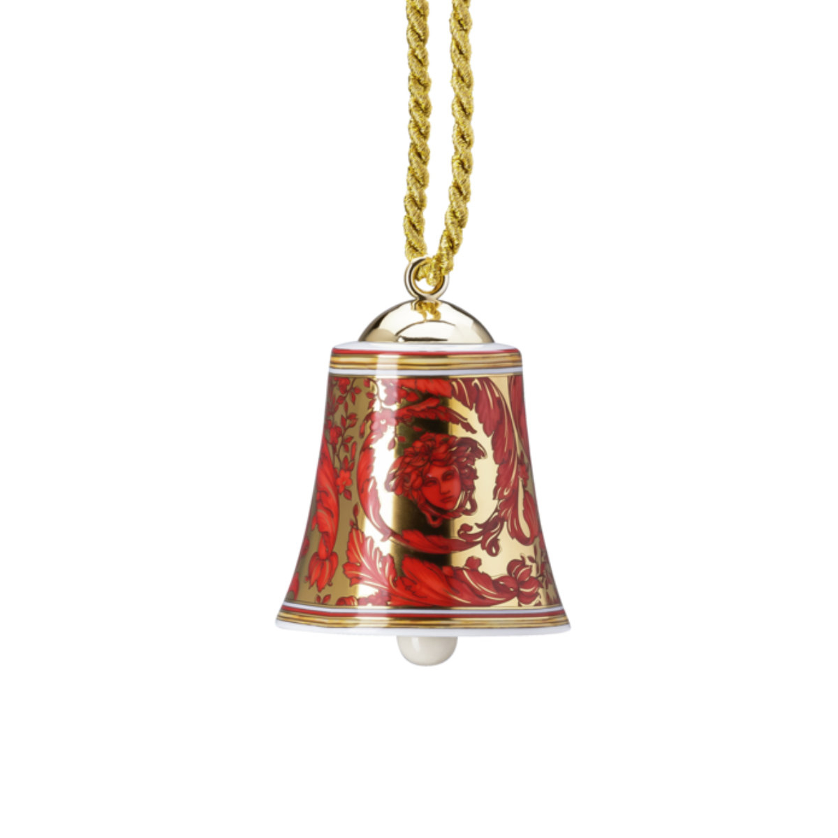 Rosenthal Versace Medusa Garland Red Porzellanglocke 7 cm