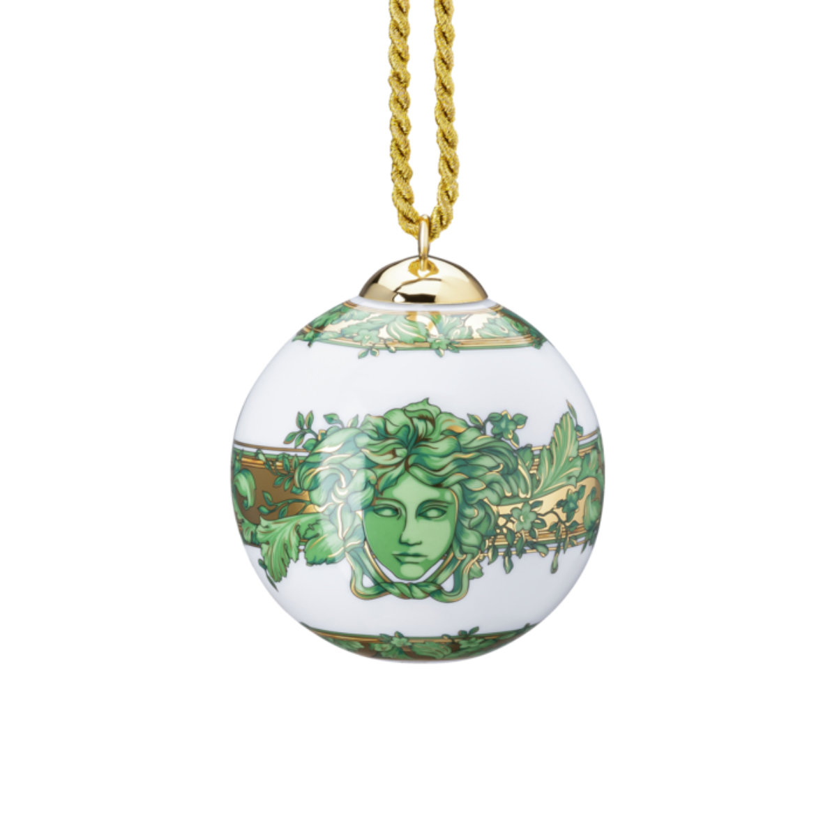 Rosenthal Versace Medusa Garland Green Porzellankugel 7,5 cm