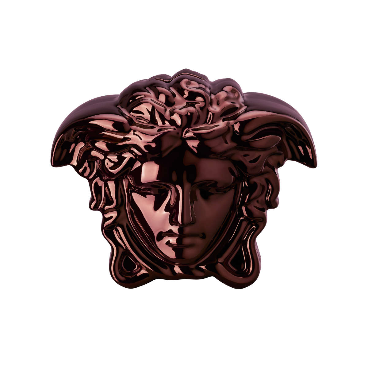 Rosenthal Versace Break the bank Spardose Medusenkopf fuchsia 18x12x14,5 cm