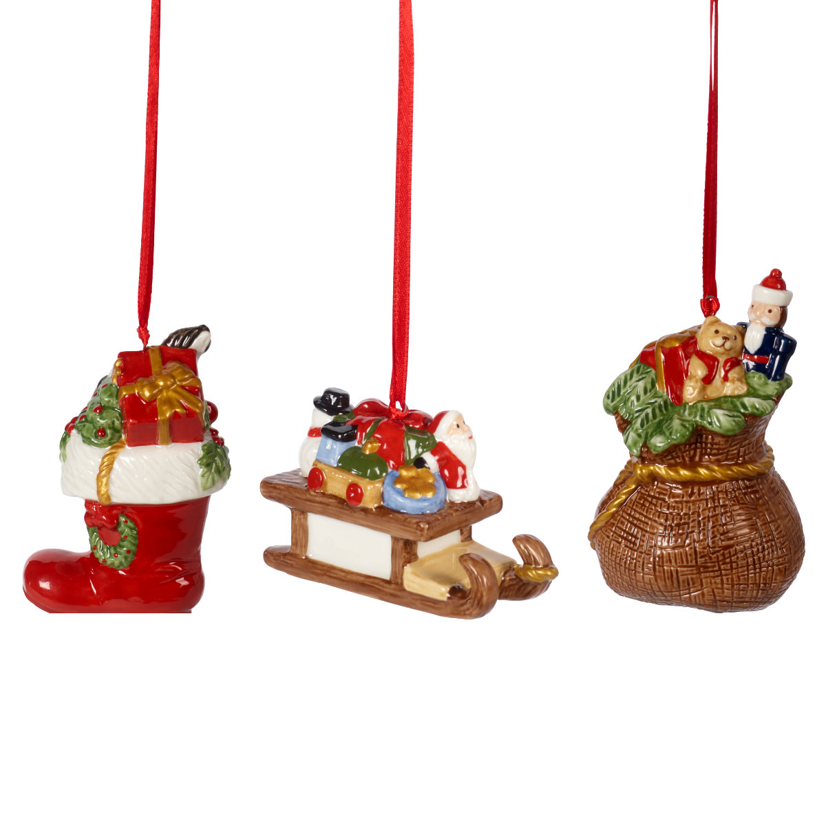 Villeroy & Boch Nostalgic Ornaments Ornamente Geschenke - Hänger 6,3 cm Set 3-tlg.