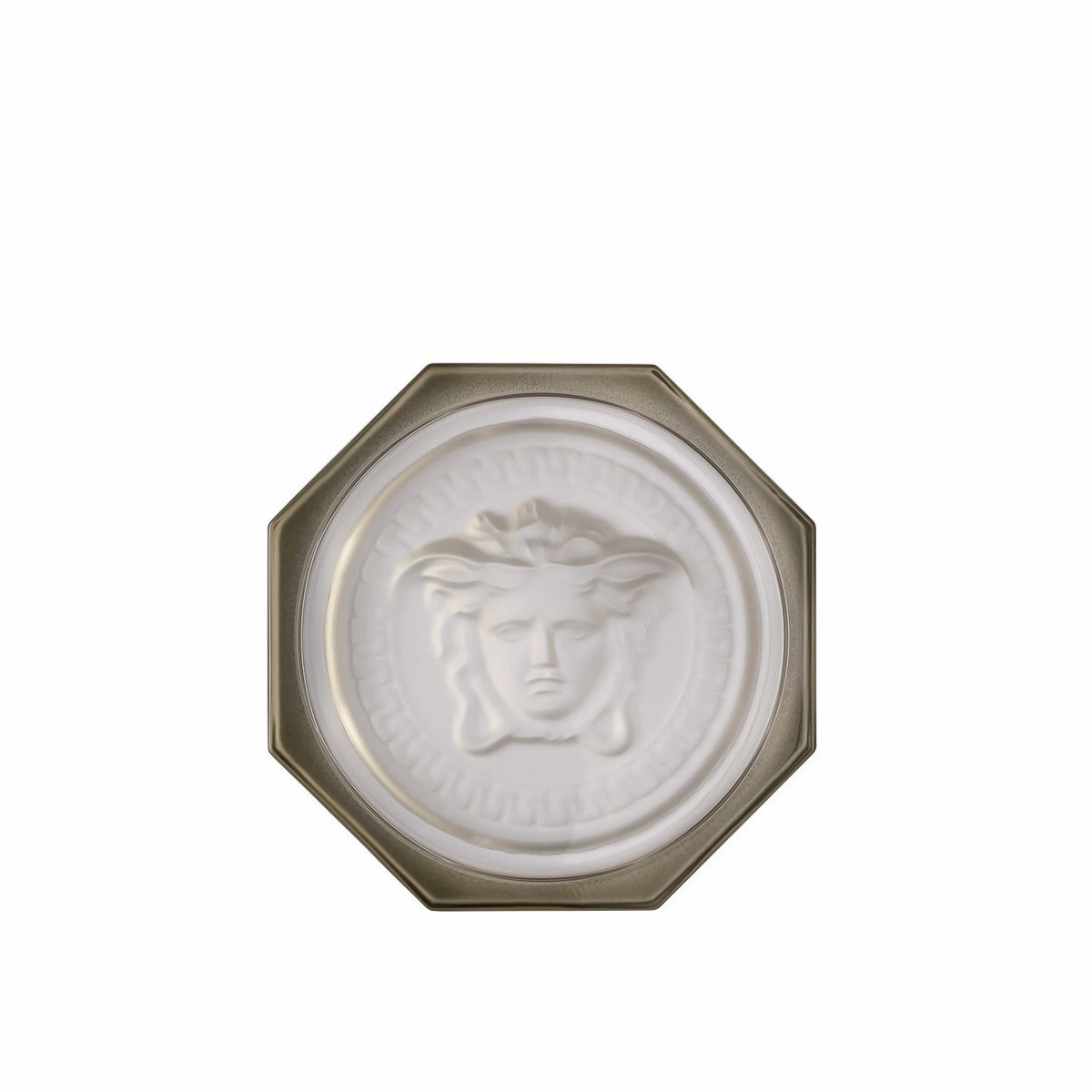 Rosenthal Versace Medusa Lumiere Haze Glasuntersetzer grau 10 cm