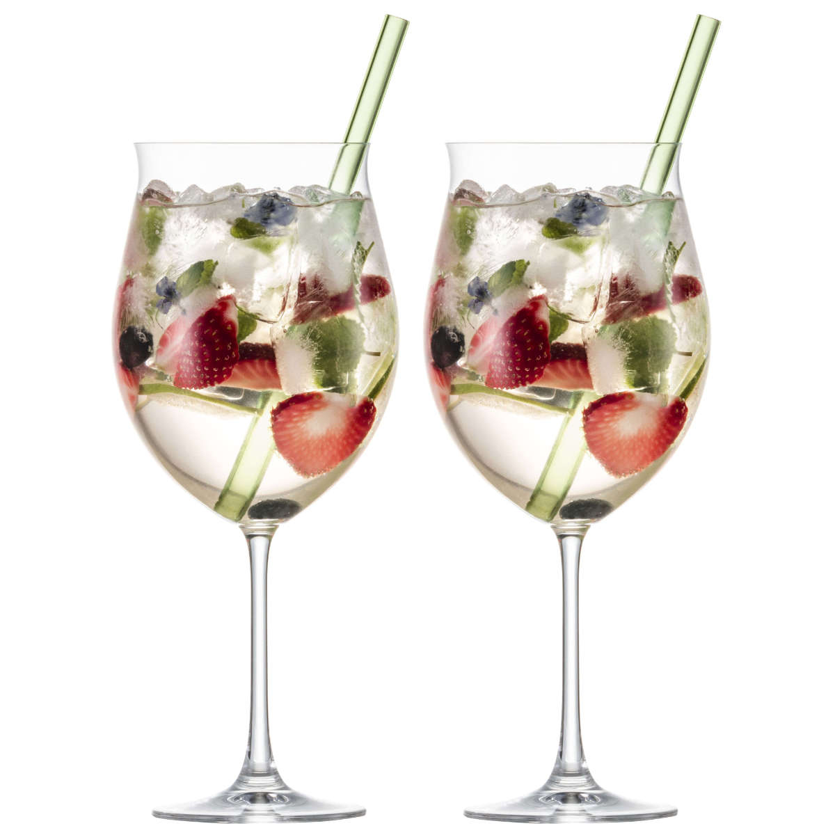 Eisch Secco Flavoured Fruity Gläser mit Trinkhalmen im Geschenkkarton Set 4-tlg. 1 L