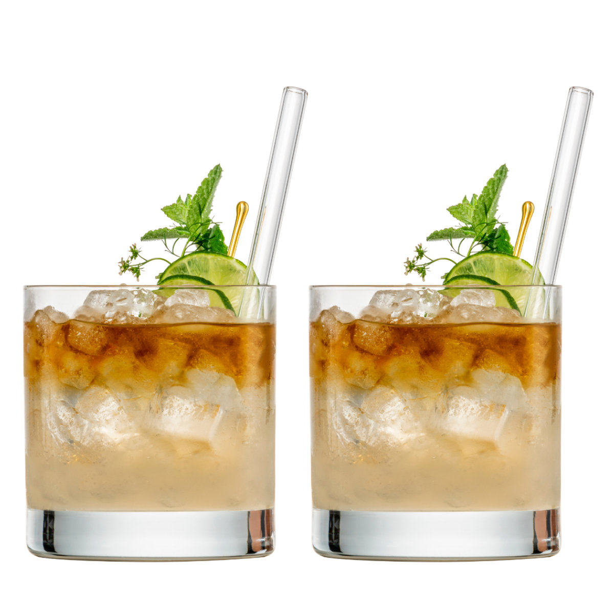 Eisch Secco Flavoured Rumcocktail Gläser mit Trinkhalmen in Geschenkröhre Set 4-tlg. 0,4 L