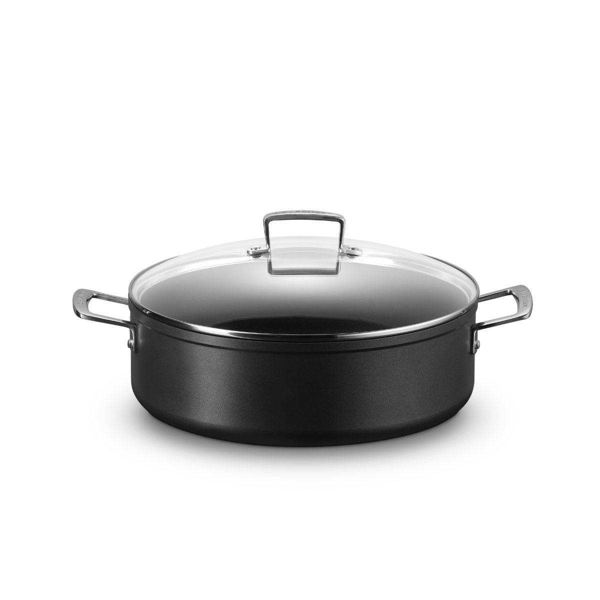 Le Creuset Aluminium-Antihaft-Pfannen Aluminium Schmorpfanne mit Glasdeckel 24 cm