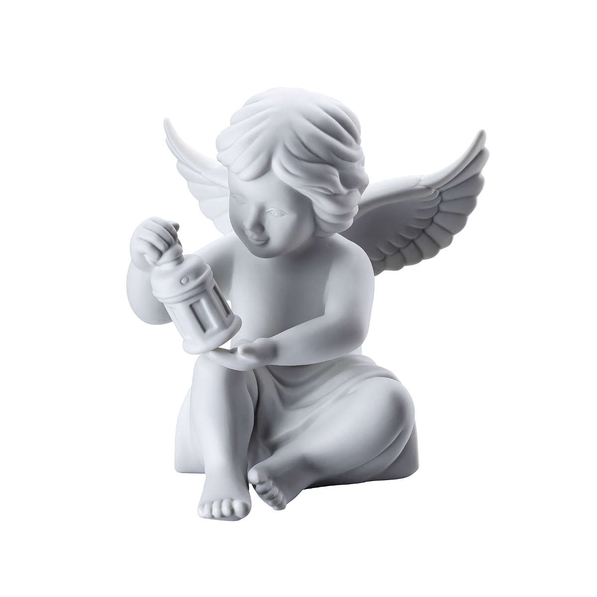 Rosenthal Engel mit Laterne mittel weiß matt 10,5 cm