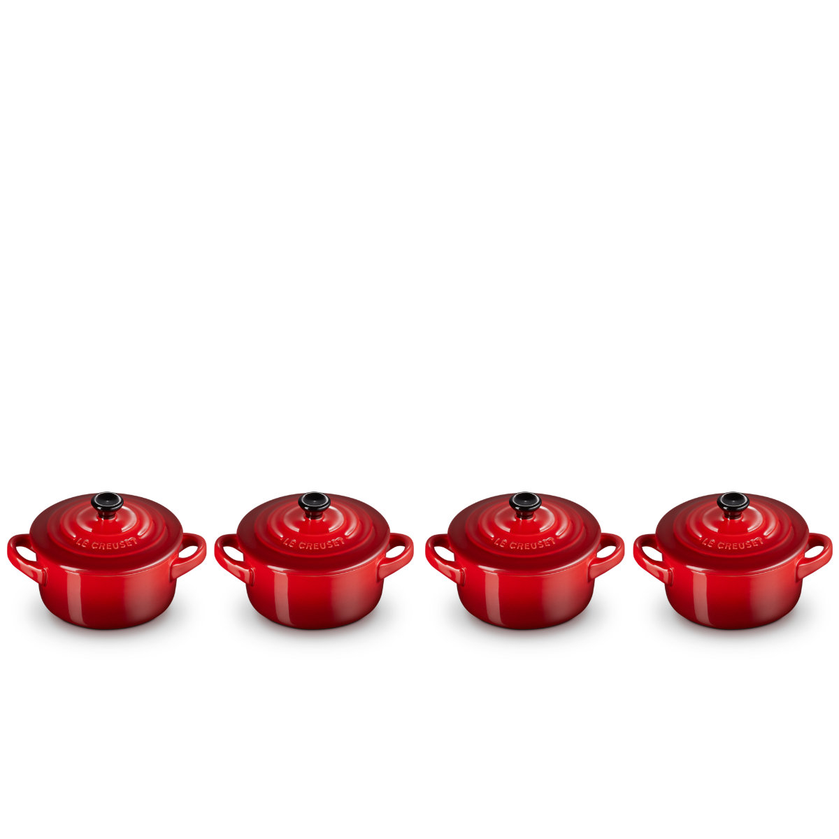 Le Creuset Poterie Kochen & Backen Mini-Cocotte Kirschrot Set 4-tlg.