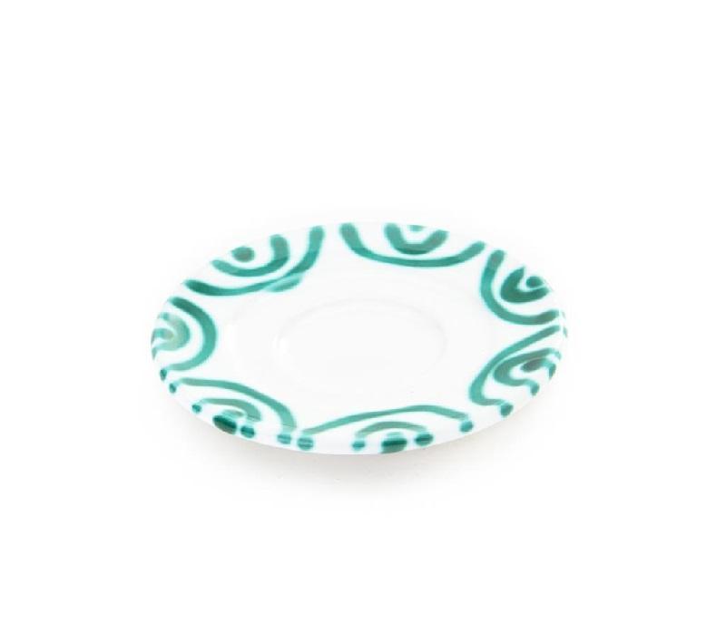 Gmundner Keramik Grüngeflammt Mokka-/Espresso-Untertasse Gourmet d: 11 cm