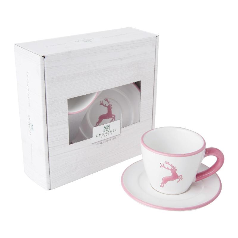 Gmundner Keramik Rosa Hirsch Espresso for you Set 2-tlg.