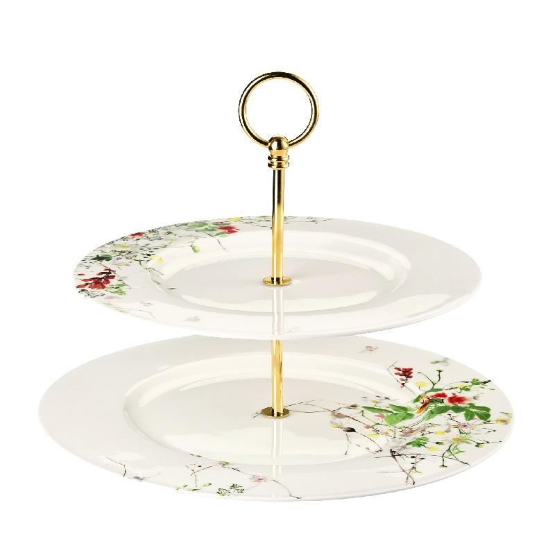 Rosenthal Brillance Fleurs Sauvages Etagere 2-tlg. Oberer Teller 28 cm / Unterer Teller 33 cm