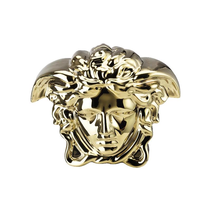 Rosenthal Versace Break the bank Spardose Medusenkopf gold 18x12x14,5 cm