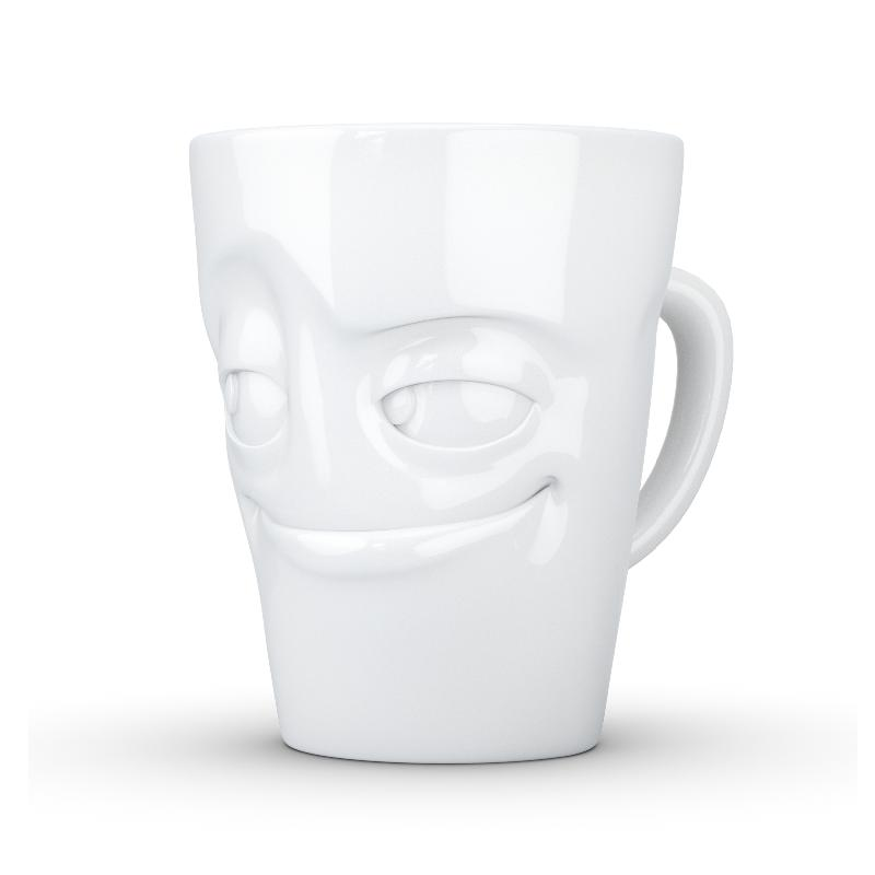 TV Tassen Henkeltasse weiß verschmitzt 0,35 L