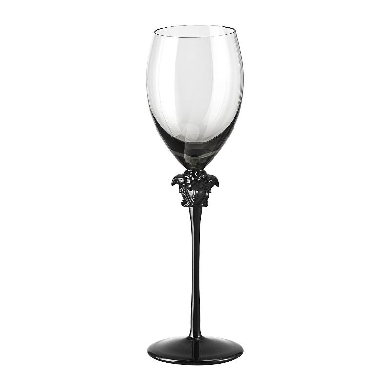 Rosenthal Versace Medusa Lumiere Haze Weißwein Glas grau 333 ml / h: 26,3 cm