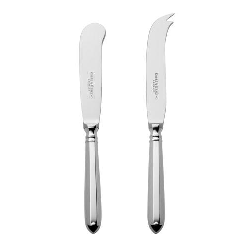 Robbe & Berking Navette 150 g versilbert Butter/Käse-Besteck m. Stahlklinge