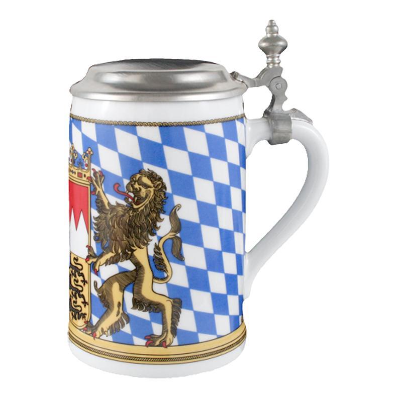 Seltmann Weiden Compact Bayern Bierkrug mit Deckel 0,75 L