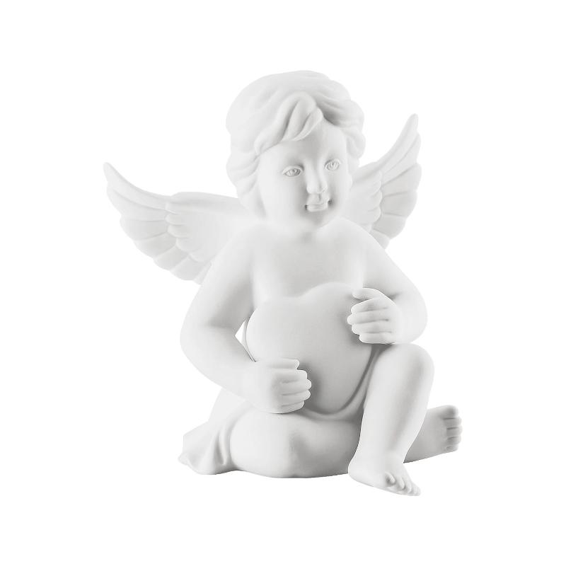 Rosenthal Engel mit Herz groß weiß matt 14,5 cm
