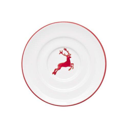 Gmundner Keramik Rubinroter Hirsch Mokka-/Espresso-Untertasse Gourmet d: 11 cm