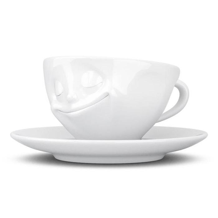 TV Tassen Kaffeetasse weiß glücklich 0,20 L