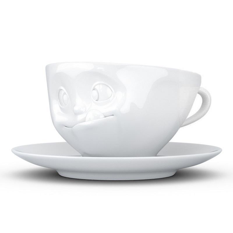 TV Tassen Kaffeetasse weiß lecker 0,20 L