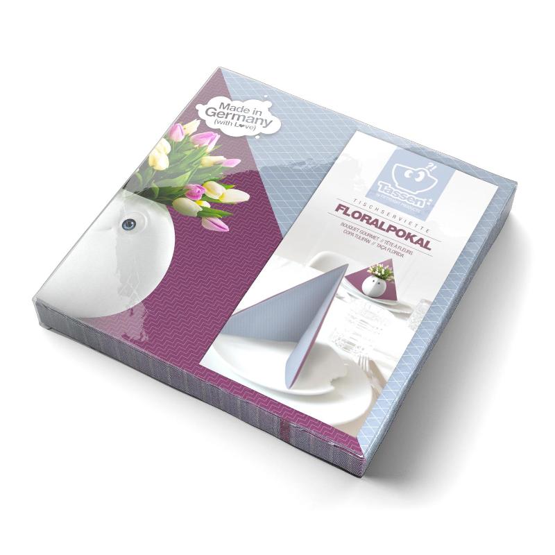 TV Tassen Servietten Lunch 'Floral Pokal' 33x33 cm 20 Stück