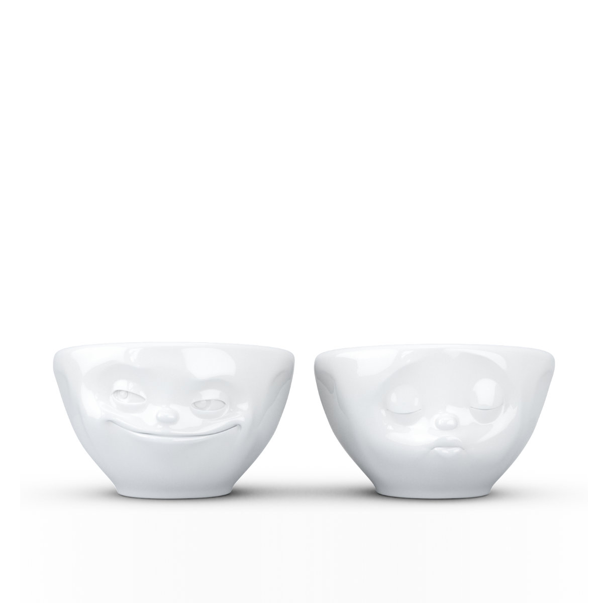 TV Tassen Schälchen Set 2-tlg. - grinsend & küssend 0,10 L
