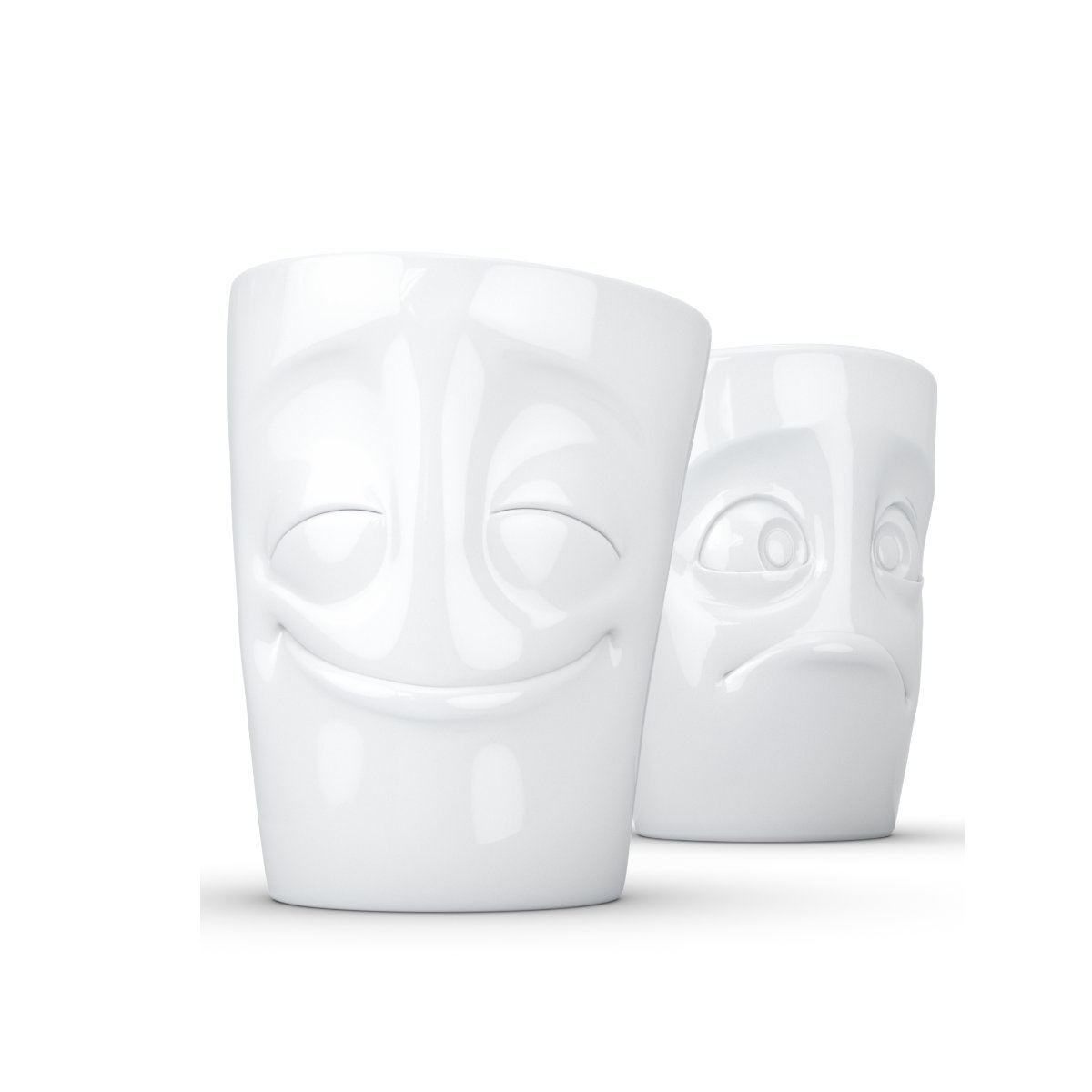 TV Tassen Becher ohne Henkel Set 2-tlg. - vergnügt & verdutzt 0,35 L