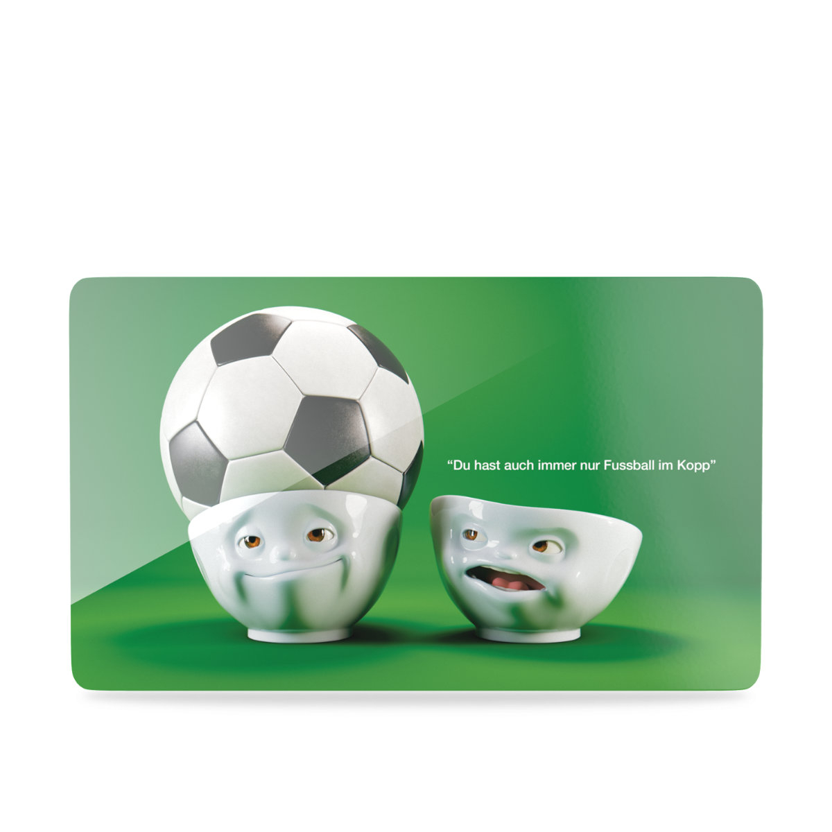 TV Tassen Frühstücksbrettchen Fussball im Kopp 23x14 cm