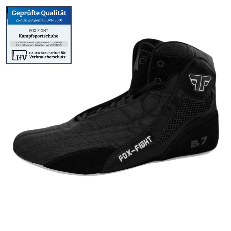 FOX-FIGHT B7 BLACK Kampfsport Schuhe aus echtem Leder 39 schwarz